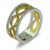 Diamond Fashion Ring In 18K Three Tone Gold White, Yellow And Pink Dia 0.53ct.tw. DKR002383